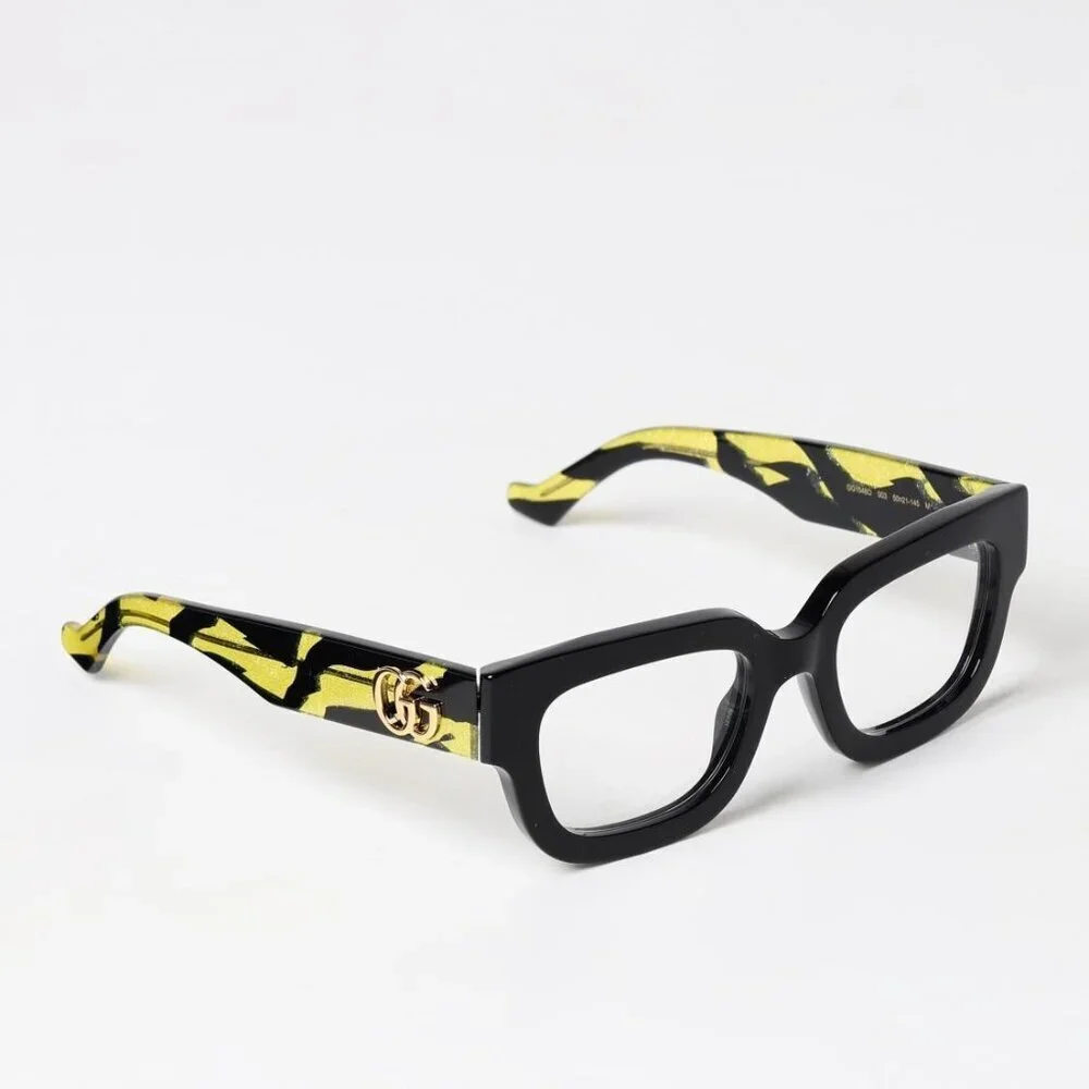 NWT Gucci GG1548O-006 Black Rectangle 52mm Eyeglasses
